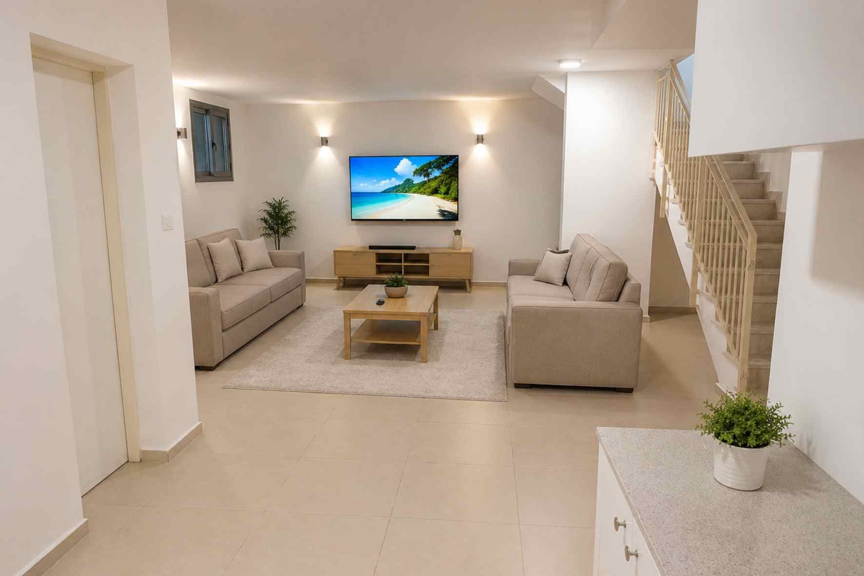 סוויטה יוקרתית 3 חדרי שינה וסלון מול הבריכה · מתחם רויאל פארק · דקות מהים — תמונה 11
